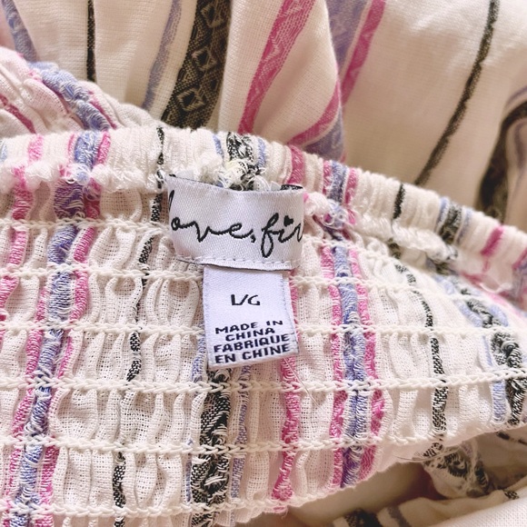 Love Fire Pattern/Striped Beach Dress Size Large - Picture 2 of 6